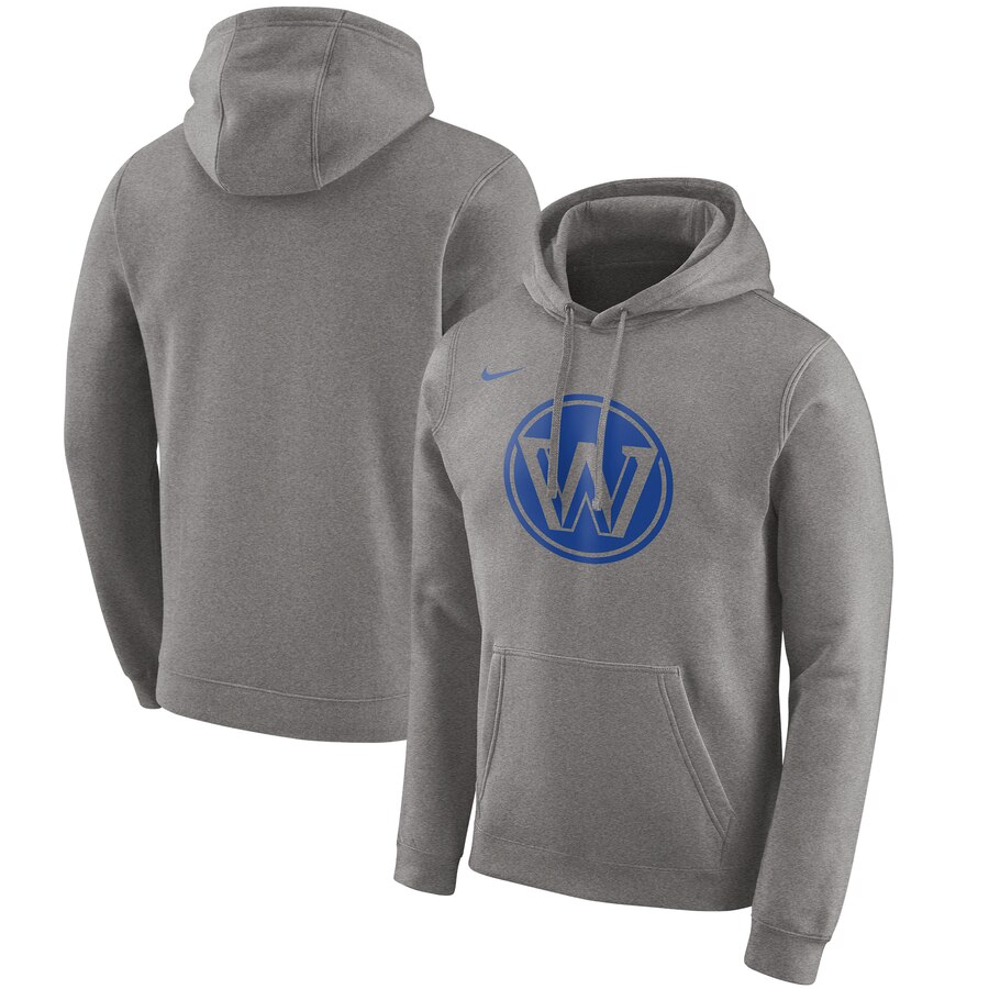 NBA Golden State Warriors Nike 201920 City Edition Club Pullover Hoodie Heather Gray->denver nuggets->NBA Jersey